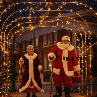 Santa and Mrs. Claus in Downtown Hays (3) - Christmas Magic on Main Street
