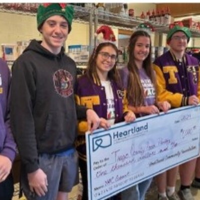 Presenting Check to Trego Food Pantry